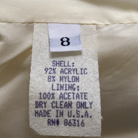 Vintage Finity Jacket Women Short Fashion Cream Button Up Shoulder Pads Made USA - Picture 7 of 9